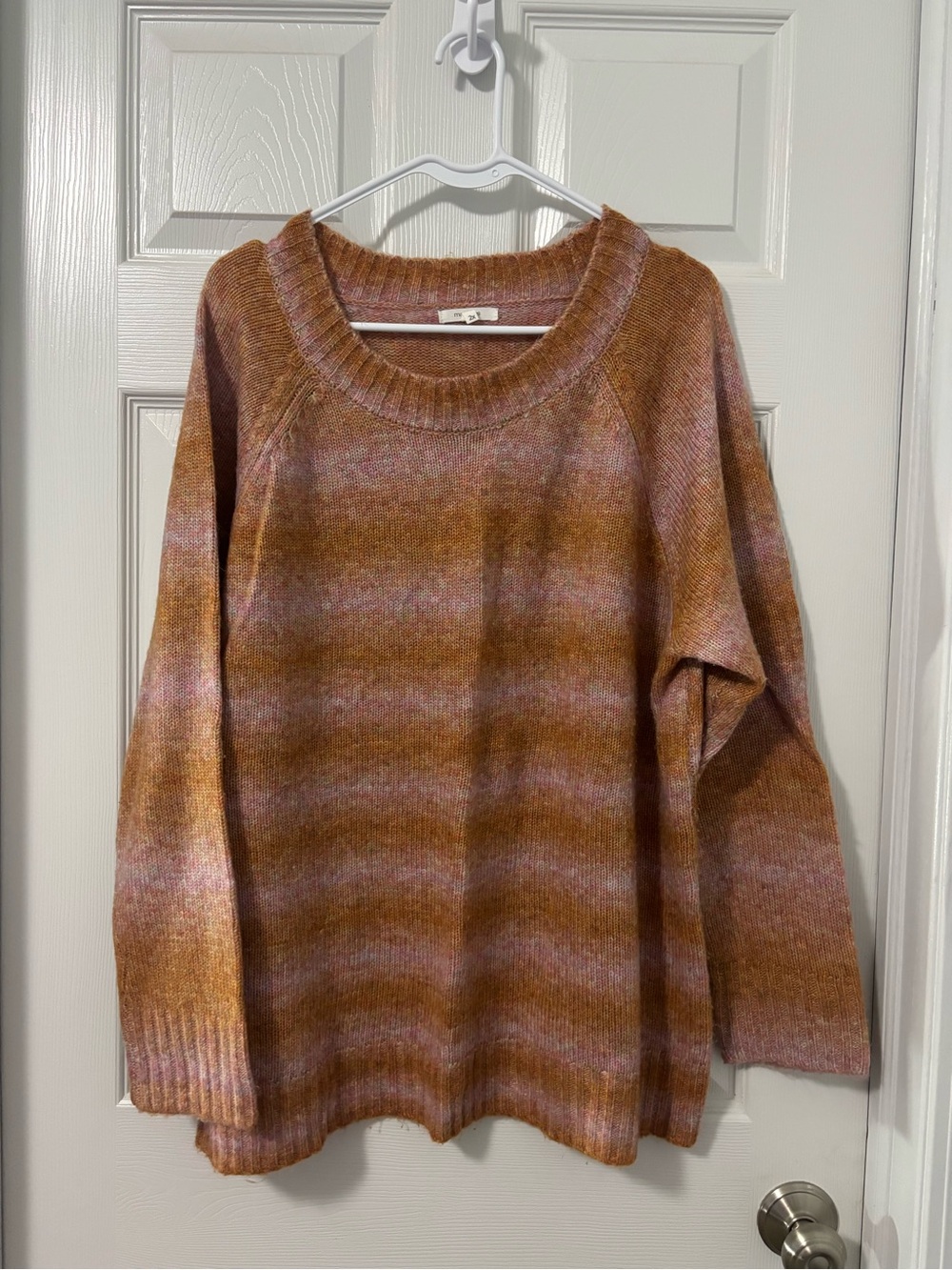 Maurices Striped Crewneck Sweater in Pink and Brown